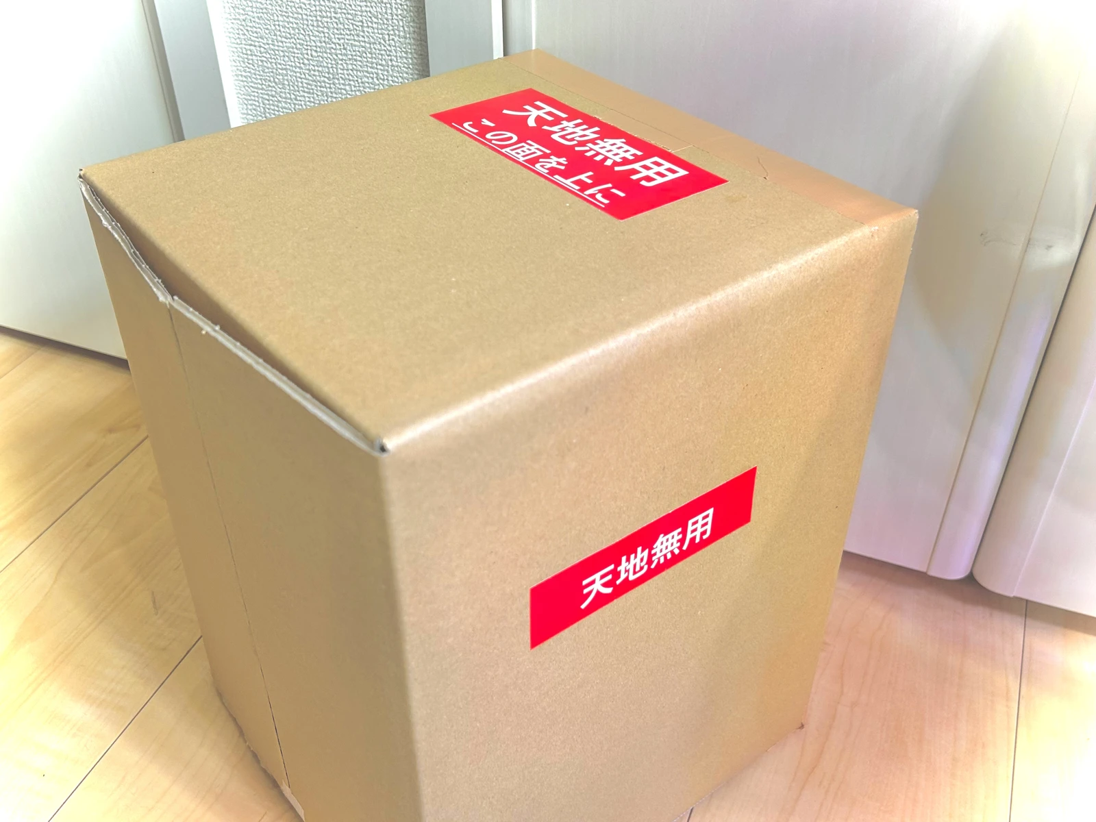 トゲラボプラントストア 梱包例（天地無用ステッカー付き段ボール）
